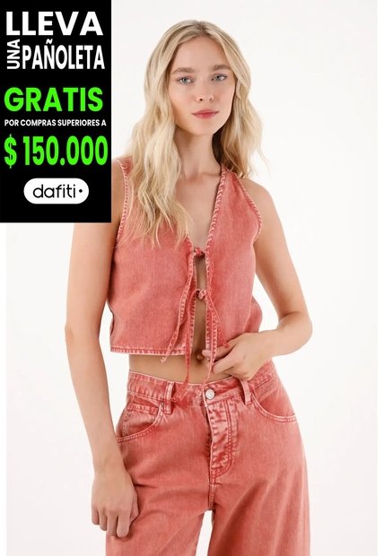 Tennis Chaleco En Bull Denim Rojo Para Mujer