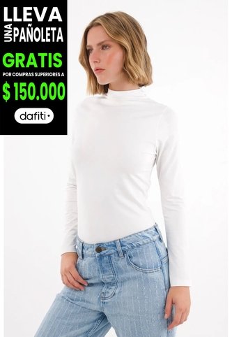 Tennis Camiseta Manga Larga Cuello Tortuga Crudo Para Mujer Tennis