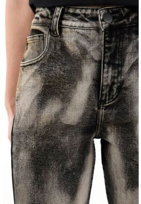 Tennis Jean Super Slim Tiro Medio Negro Para Mujer