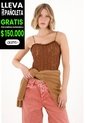 Tennis Camiseta En Tela Tipo Blonda Con Transparencia Café Para Mujer de Tennis