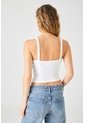 Tennis Top Ajustada Con Bajo En Pico Blanco Para Mujer de Tennis