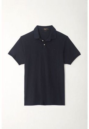 Tennis Polo Azul Cuello Tejido Para Hombre