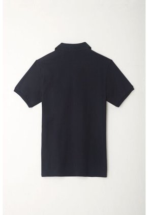 Tennis Polo Azul Cuello Tejido Para Hombre