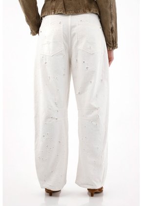 Tennis Jean Horseshoe Tiro Bajo Crudo Para Mujer