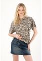 Tennis Camiseta Oversized Estampado Animal Print Con Estructura Ligera Para Mujer de Tennis