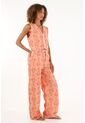 Tennis Pantalón Recto Naranja Con Bordado Para Mujer de Tennis