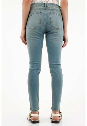Tennis Jean Super Slim Azul Para Mujer