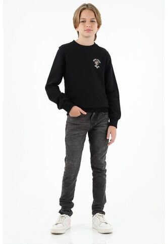 Buzo Negro Con Mini Print Para Niño Tennis