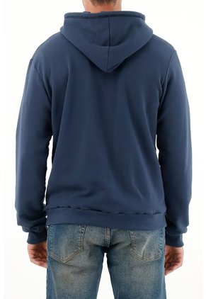 Tennis Buzo Regular Con Capucha Sin Cordones En Algodón Azul Marino Para Hombre
