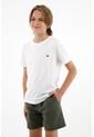 Camiseta Manga Corta Blanca Para Niño de Tennis