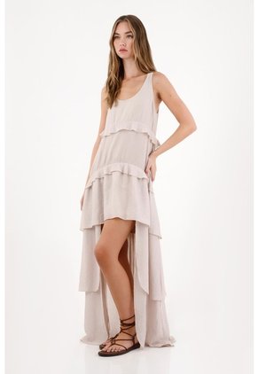 Tennis Vestido Asimétrico Con Boleros Crudo Para Mujer