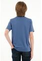 Camiseta Azul Cuello Redondo Para Niño de Tennis