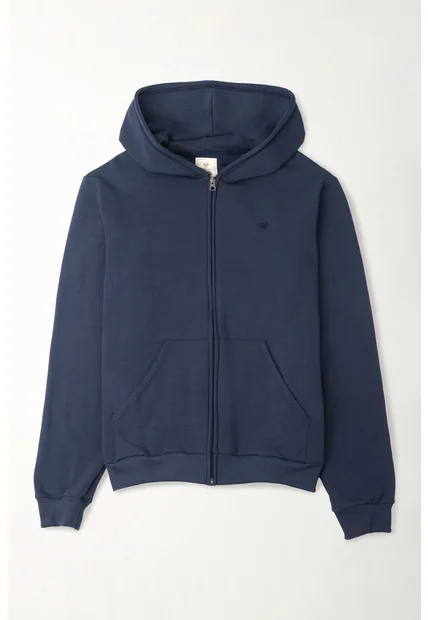 Tennis Buzo Regular Con Capucha Sin Cordones En Algodón Azul Marino Para Hombre