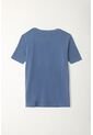Camiseta Azul Cuello Redondo Para Niño de Tennis