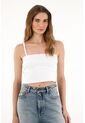 Tennis Camiseta Tipo Crop Blanca Para Mujer de Tennis