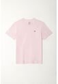Camiseta Rosada Con Mini Raqueta Bordada Para Hombre de Tennis