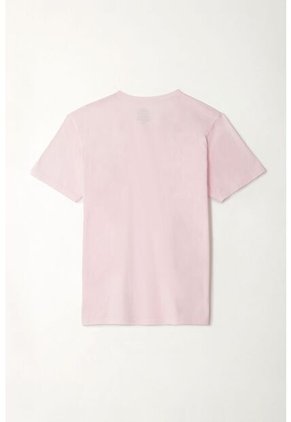 Camiseta Rosada Con Mini Raqueta Bordada Para Hombre