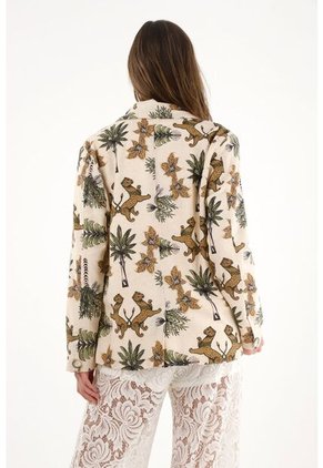 Tennis Blazer Con Estampado De Palmeras Y Tigres Para Mujer