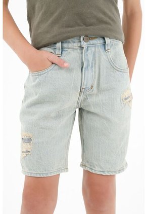 Bermuda En Denim Con Rotos Para Niño