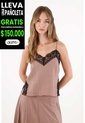 Tennis Camisa De Tiras Con Encaje Café De Ajuste Relajado Para Mujer de Tennis