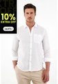 Tennis Camisa Blanca En Lino Para Hombre de Tennis