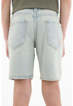 Bermuda En Denim Con Rotos Para Niño