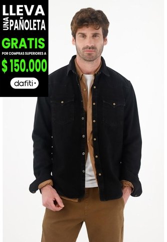 Tennis Camisa En Denim Tono Oscuro Azul Para Hombre Tennis