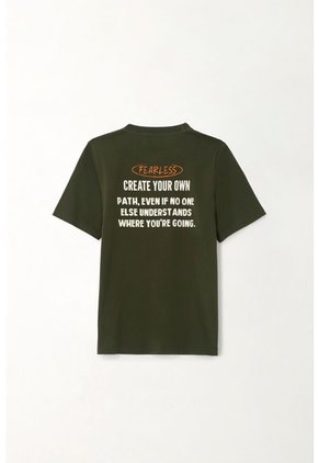 Camiseta Con Estampado En Espalda Verde Para Niño