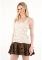 Tennis Vestido Corto De Escote Recto Crudo Para Mujer de Tennis