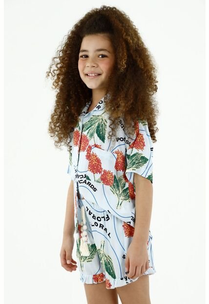 Camisa Para Niña Con Estampado Floral