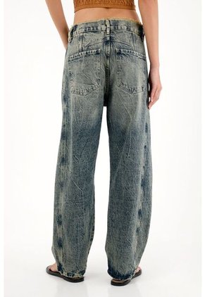 Tennis Jean Horseshoe De Tiro Bajo Con Jota Asimétrica Para Mujer