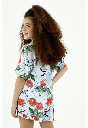 Camisa Para Niña Con Estampado Floral