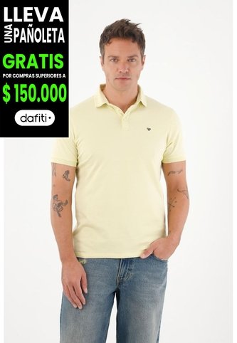 Tennis Polo En Piqué Licra  Amarilla Para Hombre Tennis