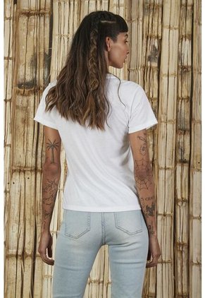 Camiseta Blanca Estampada Para Mujer