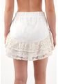 Falda Corta Con Boleros Y Encaje Crudo Para Mujer de Tennis