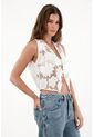 Chaleco Blanco En Malla Con Detalle De Flores Para Mujer de Tennis