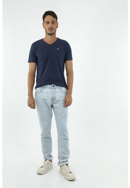 Jean Clásico Azul Claro Para Hombre