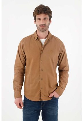 Tennis Camisa Clásica Manga Larga Crudo Para Hombre