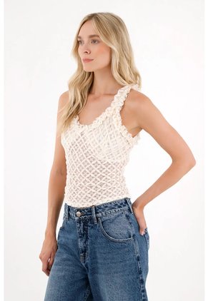 Tennis Camisa Manga Sisa Con Detalle De Ruche Crudo Para Mujer