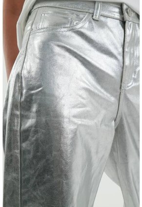 Tennis Pantalón Oversize Plateado Para Mujer