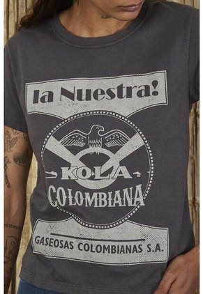 Camiseta Estampada Gris Para Mujer