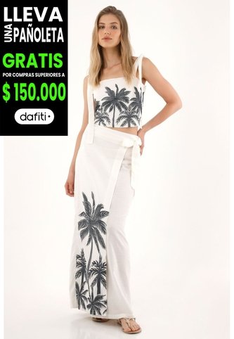 Tennis Camisa Crop Con Diseño De Palmeras Para Mujer Tennis
