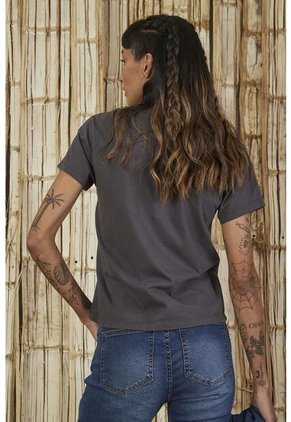 Camiseta Estampada Gris Para Mujer