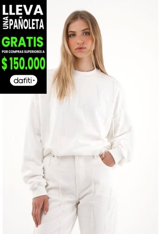 Tennis Buzo Con Flecos Y Apliques Crudo Para Mujer Tennis