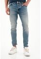 Tennis Jean Azul Super Skinny  Con Arrugas 3D Para Hombre de Tennis