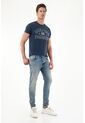Tennis Jean Azul Super Skinny  Con Arrugas 3D Para Hombre de Tennis