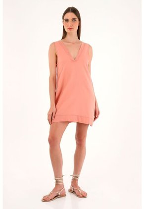 Tennis Vestido Naranja Corto Silueta Tipo A Para Mujer