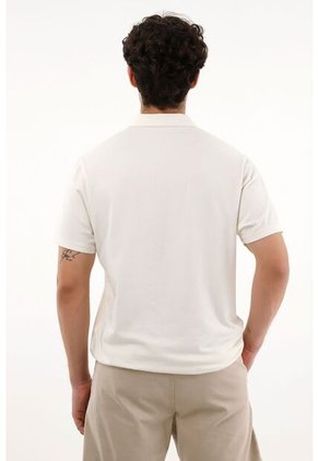 Tennis Polo Crudo Con Raqueta Bordada Para Hombre