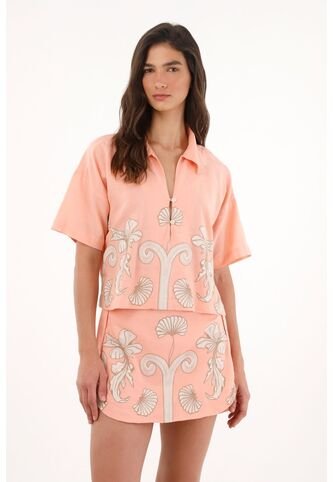 Camisa Con Estampado Especial Rosada Para Mujer Tennis