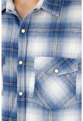 Tennis Camisa Tipo Leñadora Azul Para Hombre